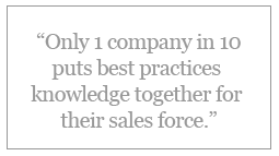 ?Only 1 company in 10 puts best practices knowledge together for their sales force.?